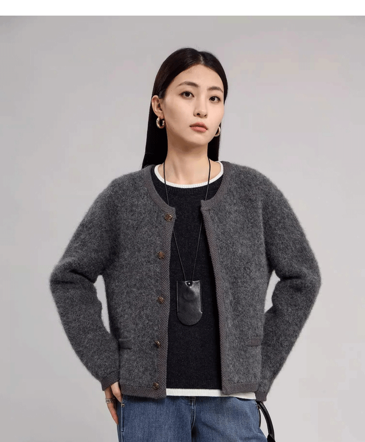 Online Influencer Blend Winter Cardigans Fashion Knit Jacket for Women