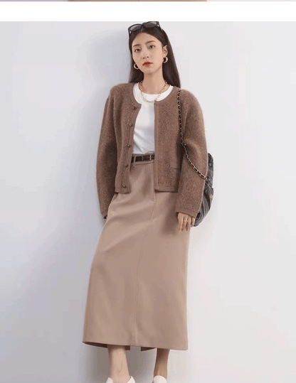 Online Influencer Blend Winter Cardigans Fashion Knit Jacket for Women