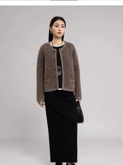 Online Influencer Blend Winter Cardigans Fashion Knit Jacket for Women