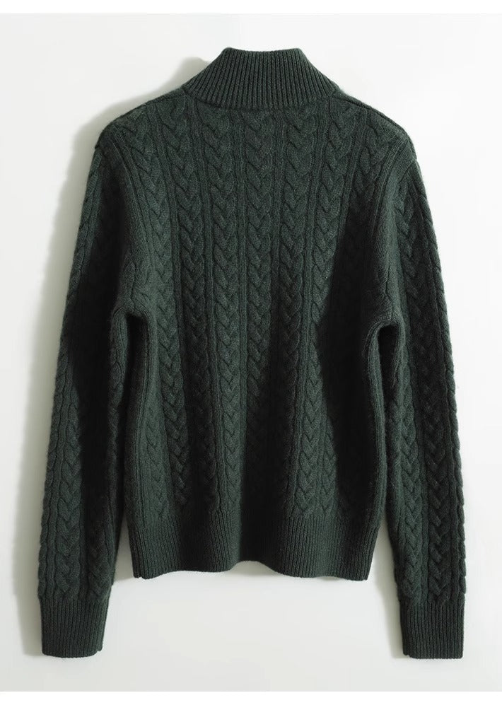 Women's Soft Turtle Neck Cable Sweater Pullover for Autumn and Winter