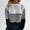 Amazon hot sale Round neck knitted contrasting  pullover