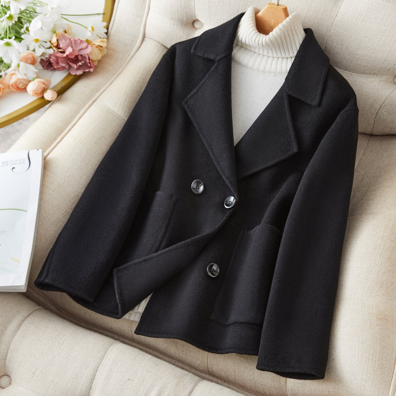 100% Wool Coat Women Short Woolen Jackets Wool & Blends Coats