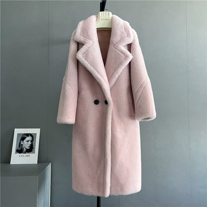 Teddy Bear Long Wool Lapel Coat