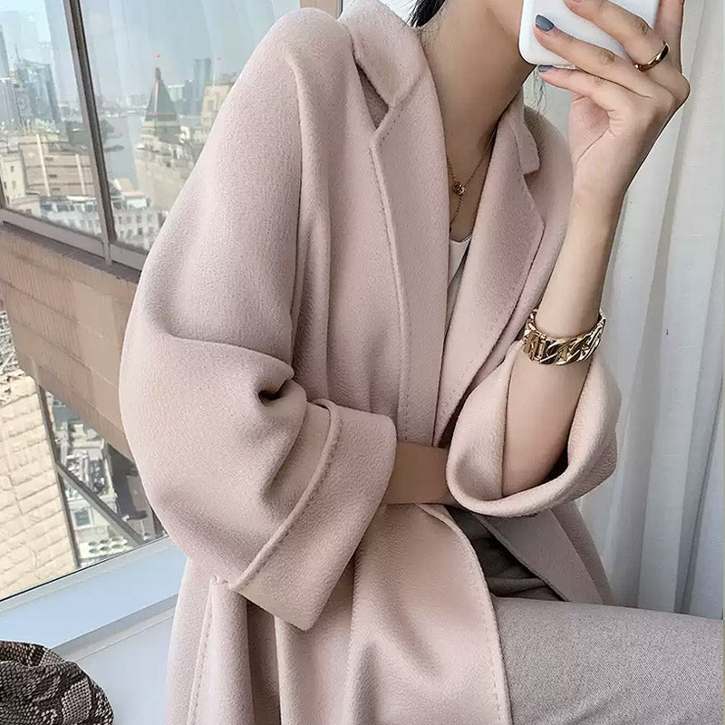 Cashmere-Wool Robe Long Women Cashmere Coat