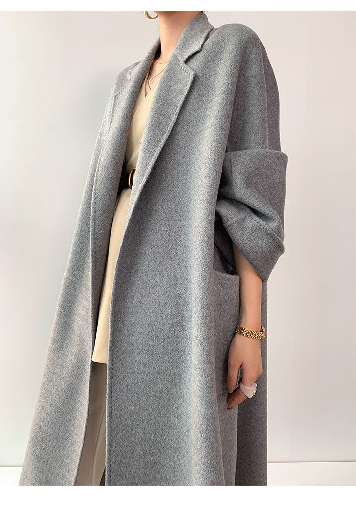 Cashmere-Wool Robe Long Women Cashmere Coat