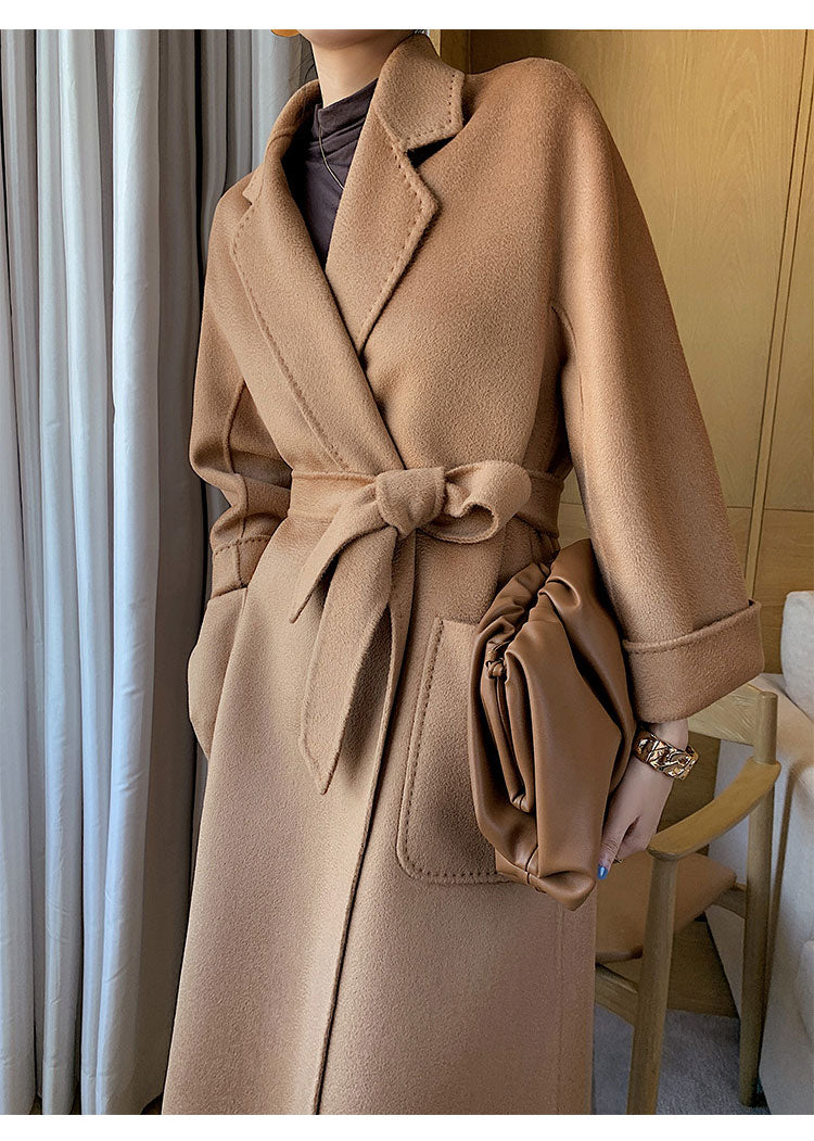 Cashmere-Wool Robe Long Women Cashmere Coat