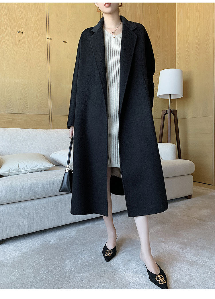 Cashmere-Wool Robe Long Women Cashmere Coat