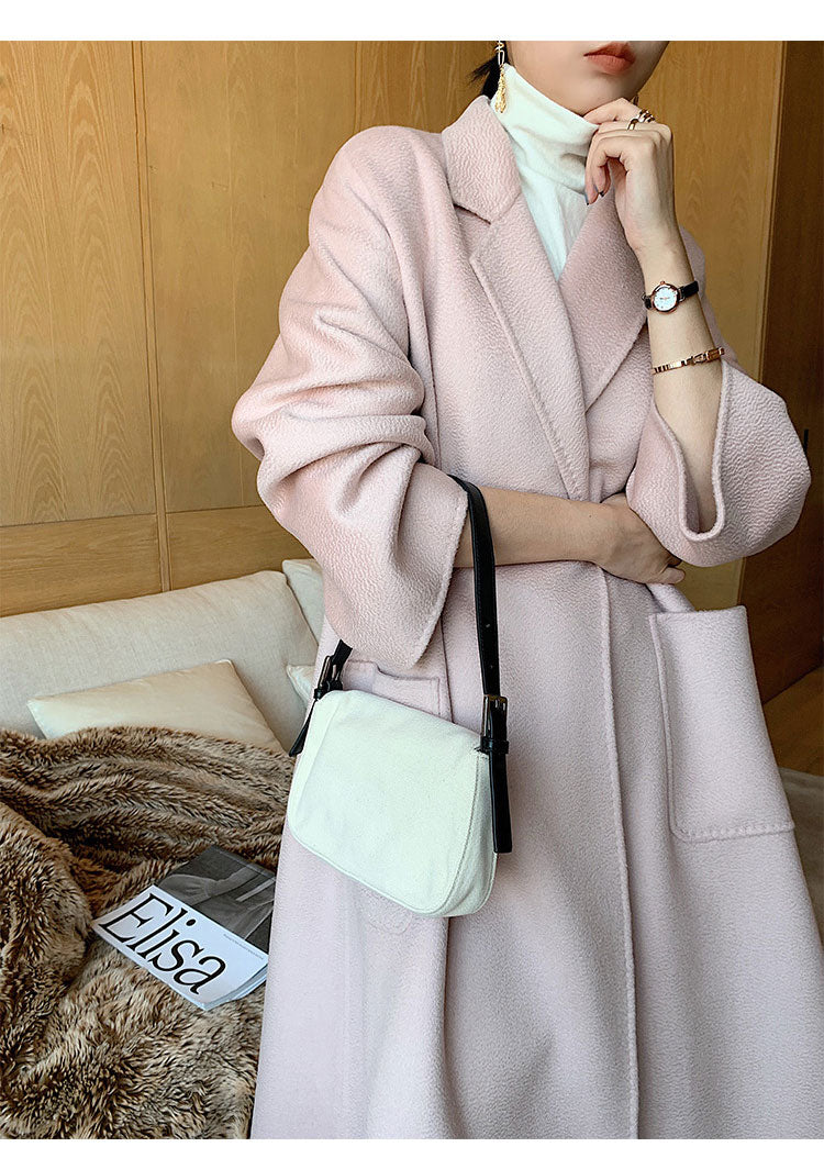 Cashmere-Wool Robe Long Women Cashmere Coat