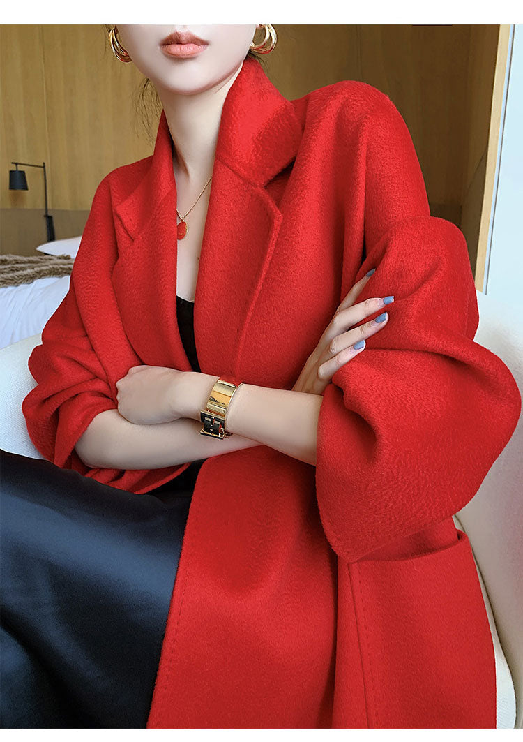 Cashmere-Wool Robe Long Women Cashmere Coat