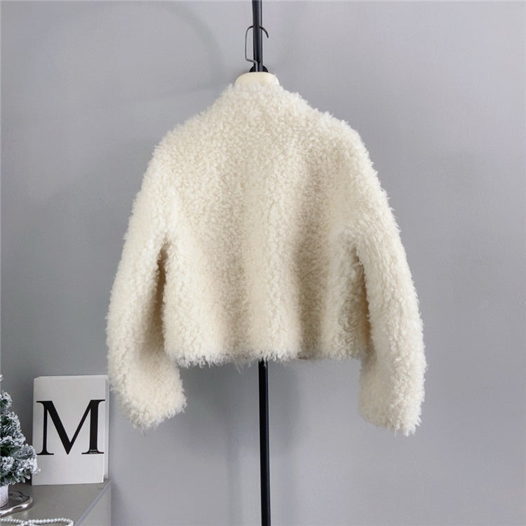 Wool Bow Button Short Wool Jacket