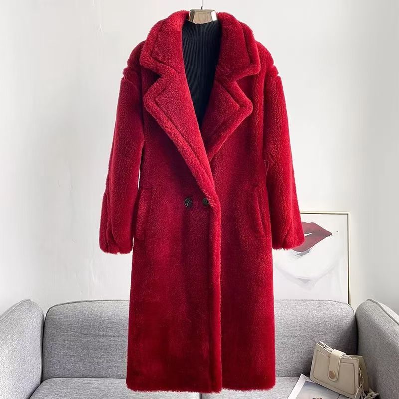 Teddy Bear Long Wool Lapel Coat