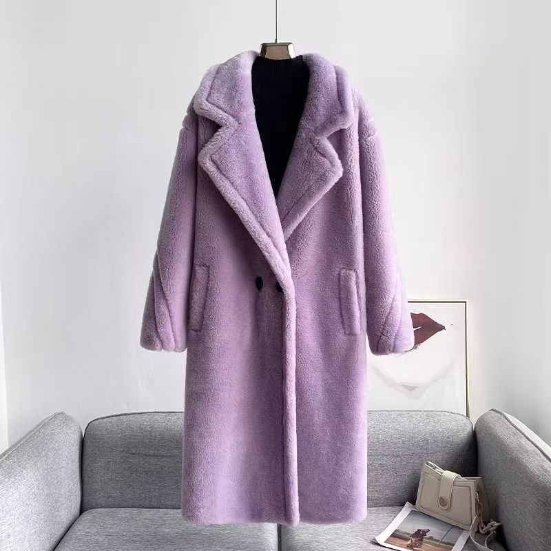 Teddy Bear Long Wool Lapel Coat